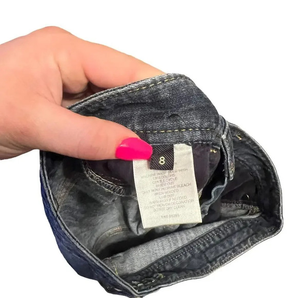 Express Women's Size 8 Dark‎ Blue Skinny Leg 5 Pocket Low Rise Jeans - Picture 4 of 5